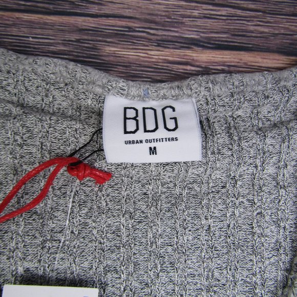 BDG UO Urban Outfitters NEW NWT Medium Gray Faux Wrap V Neck Crop Top - Picture 3 of 8